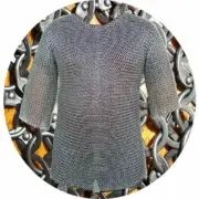 Medieval Chain Mail Riveted Haubergeon - Medium Size Mild Steel Chainmail Armor