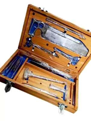 4pc Post Mortem Instrument Set Dissection Kit Anatomy 19Pcs Wooden Box