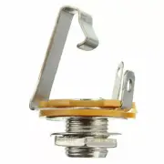 10pcs/Set Mono 1/4" 6.35mm ID Socket Jack Connector Panel Mount Guitar Plate NEW
