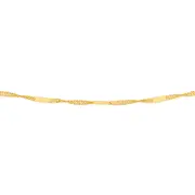 9ct Gold 50cm Solid Diamond-cut Mirror Singapore Chain