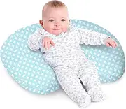 Little Grape Land Nursing Pillow for Infants, Breastfeeding Pillows, Baby Support Pillow for Nursing, Bottle Feeding, Tummy Time with Machine Washable Cover (Green Cross)