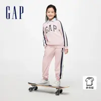在飛比找momo購物網優惠-【GAP】女童裝 Logo圓領長袖長褲家居套裝-粉紅色(89