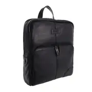 Pierre Cardin Men's Italian Leather Sleek Backpack Mens Backpack - Black