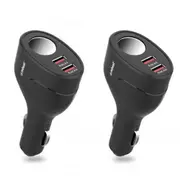 2x Mbeat Gorilla Power Dual QC3.0 Car Charger w/Cigar Lighter Socket f/Phone/GPS