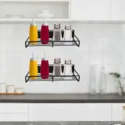 2 Set Magnetic Fridge Shelf Carbon Steel Magnetic Spice Racks For Kitchen Wal