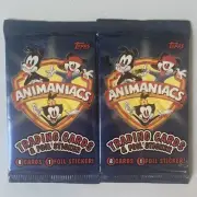 Animaniacs Trading Cards & Foil Sticker Topps 1995 2 Packs Unopened WB