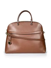 Brown Leather My Piper Large Handbag