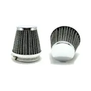 Pair 34mm Chrome Air Filter Pod Cleaner Dirt Pit ATV Quad Bike Buggy Go Kart