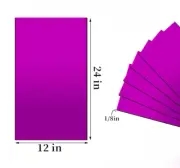 Acrylic Plastic Sheet 12" x 24", 1/8" Thick, Purple Translucent Plexiglass Panel