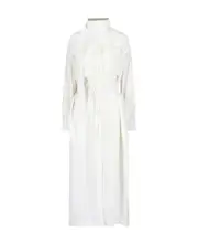 A lace-up dress with a vertical collar FR34,FR36 White
