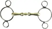 AK AKRS-2635 3-Ring Toggle with Double Broken Riding Bit German Silver 6.00 Inches