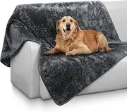 Maxetodo Waterproof Dog Pet Blanket 40x47in for Small to Medium Pets for Sofa Bed Couch,Reversible Fleece & Sherpa Dog Blanket,Machine Washable,Ideal for Couch & Bed Protection,Dark Gray & Black