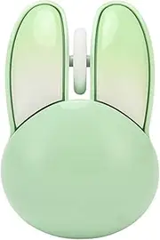 Cute Rabbit Wireless Mouse, 2.4G Adjustable DPI Sensitivity, 33ft Effective Range, Battery Powered, Silent Mouse for Gaming, Mice with Symmetrical Design (Matcha Green)