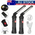 2PCS Magnetic COB LED Flashlight USB Rechargeable Work Light Portable Torch Lamp
