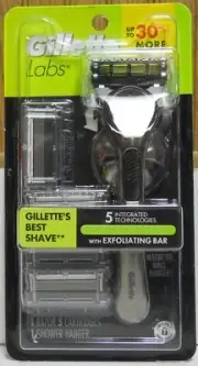 Gillette Labs Mens 5 Cartridges +1 Shower Hanger + 1 Handle