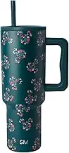 Simple Modern Disney 40 oz Tumbler with Handle and Straw Lid | Insulated Reusable Stainless Steel Water Bottle Travel Mug | Gifts for Women Her | Trek Collection | 40oz | Mickey Mouse Floral Riptide