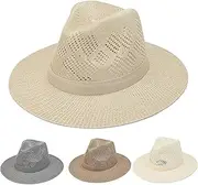[Generic] Sun Hats for Men Wide Brim Panama Hat Beach Hat Hats for Men Sun Men Hats Anime Shade Hat