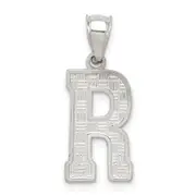 Sterling Silver Rhodium-Plated Letter R Initial Pendant