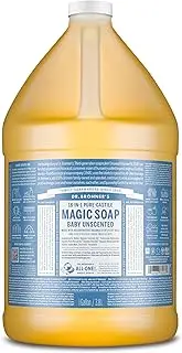 [Dr. Bronner's] Pure Castile Liquid Soap - Gentle Cleansing for Face, Body, & Hair - Baby Unscented - 3.8L
