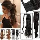 As Human Real Long Curly Messy Ponytail Hair Piece Black Ombre Hair Extensions