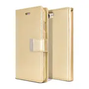 iPhone SE 2022 Compatible Case Cover With Rich Diary Stylish Protection -Gold