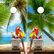 Tropical Parrots Cornhole Board Wraps ONLY Nature Beach Vinyl Decal 2 Pack v1-v2
