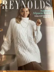 REYNOLDS Knitting Pattern 473 Andean Alpaca AREN YOKE Pullover Sweater Irish Kni