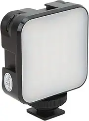 RGB Video Light, 360° Full Color 2500‑9000K Photography Light with 3 Cold Shoe Mounts, Portable LED Camera with Display for Video Conference/Shooting