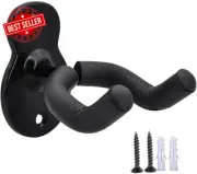 Guitar Wall Mount Hanger Hook Black Holder for Acoustic Electric Bass Guitars