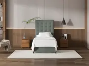 My Style Buttoned Headboard & Standard Base - Single / Seaglass / Standard Base