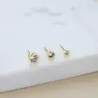 LAVISHE 925 Sterling Silver Timeless Cubic Zirconia Bezel Stud Earrings