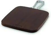 Sur La Table SLT847106 Core Square Paddle Board, Serving Board, Acacia Wood, Brushed Nickel Handle, Walnut Colour