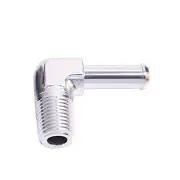 Aeroflow Male NPT To Barb 90 Degree Adapter Fitting 1/8" To 1/4" Silver