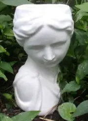 Latex lady face planter mold plaster concrete casting 8" H x 5.5" x 3.5"