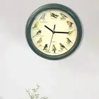Bird Wall Clock Hanging Clock Decor Modern that Sings on Hour Silent Minimalist