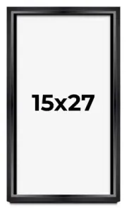 15x27 Shadow Box Frame Black | 1.25 inches Deep Real Wood Contemporary Shadowbox
