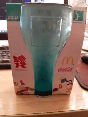 McDonalds 2012 Olympic Coke Glass Aqua