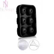 6-Grid Round & Square Ice Cube Maker Ice Mold for Whiskey Cocktail Chilled Drink