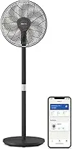 Philips Smart Pedestal Fan Series 3000, Powerful & Ultra-Quiet with SilentWings Technology, 19 dB, 2-in-1 Table & Standing Fan, Tiltable & Rotating, App Control, 12h timer, Black (CX3550/01)