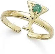 [JewelryWeb] 14ct Yellow Gold Emerald Martini toe ring
