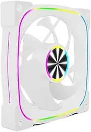 Peakloong ARGB 12cm Chassis Fan Case Cooling Desktop Temperature Controlled Silent PWM 5V 3-Pin White
