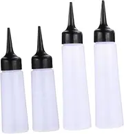 Gatuida 4pcs Shampoo Bottle Hair Coloring Supplies Applicator Bottle for Hair Measuring Applicator Bottle Hair Color Bottle Salon Accessories Squeeze Bottle for Hair Bottles Black Plastic