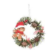 Catzon 4 Pcs Gingerbread Man Pine Wreaths for Front Door Christmas Holiday Indoor