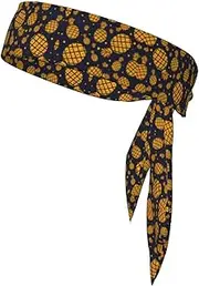 Golden Pineapple Sports Strap Double-Sided Headscarf Men's Bow Tie Sports Headscarf Running Yoga Exercise Headband