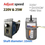 25W Controller & Motor Electric Variable Adapter Adjust Speed AC Gear Motor Box