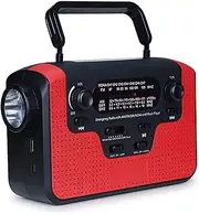 Weather Radio Real Alert with Alarm Solar Hand Crank Emergency AM/FM/SW/WB Radio TF Card Speaker LED Flashlight & Reading Camping Lamp 2200Mah Cell Phone Charger Waterproof, for Home