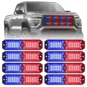 8pcs 12-LED Emergency Strobe Light Ultra Slim Grille Flashing Warning Light K...