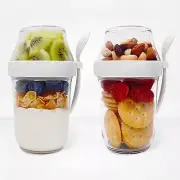 Felli On the Go Yogurt Parfait Snack Cup with Lid 100% Leak Proof, Travel Spoon