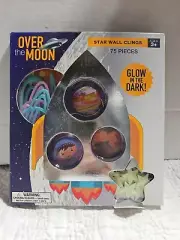 Over The Moon Star Wall Clings 75 Pieces 3+ Ages Glow In The Dark (LOC RM-8-2)