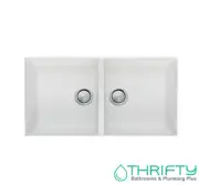 Oliveri Santorini White Double Bowl Undermount Sink ST-WH1563U Stock Clearance!